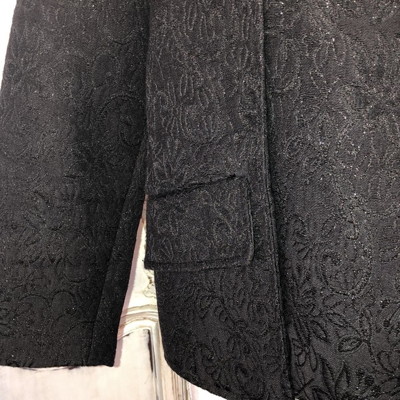 Priorities Black Jacquard Mid-Sleeve Cropped Jacket Size Small - Picture 3 of 12